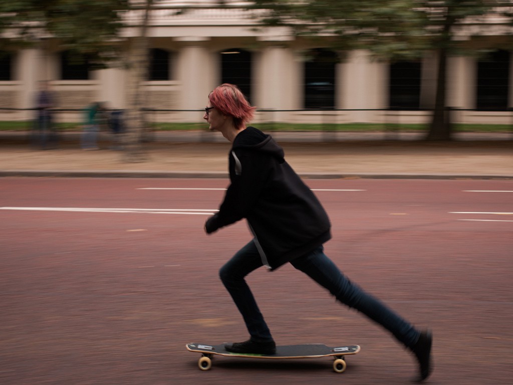 Speedy skateboarder